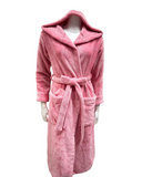 VelvetVibe AL300PK Pink Furry Morning Robe & Eye Mask Myselflingerie.com