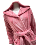 VelvetVibe AL300PK Pink Furry Morning Robe & Eye Mask Myselflingerie.com