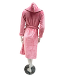 VelvetVibe AL300PK Pink Furry Morning Robe & Eye Mask Myselflingerie.com