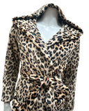 VelvetVibe AL301BR Brown Leopard Furry Morning Robe & Eye Mask Myselflingerie.com