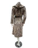 VelvetVibe AL301BR Brown Leopard Furry Morning Robe & Eye Mask Myselflingerie.com