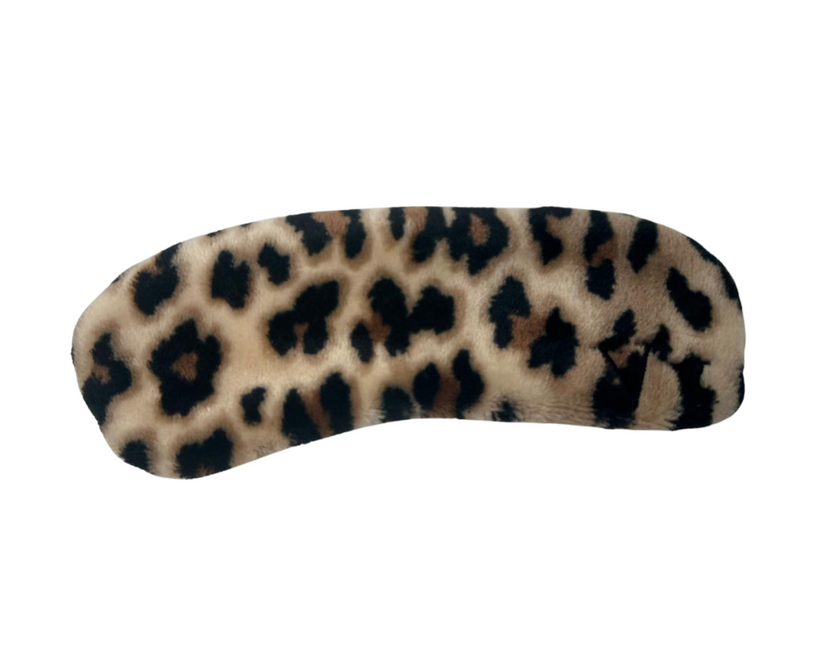 VelvetVibe AL301BR Brown Leopard Furry Morning Robe & Eye Mask Myselflingerie.com