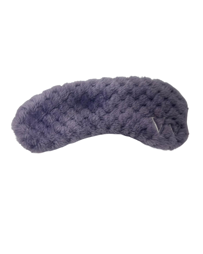 VelvetVibe AL302LV Lavender Textured Furry Morning Robe & Eye Mask Myselflingerie.com