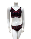 Cosabella SAVON1382+0562 Savona Black/Fragolino Curvy Longline Bralette Set Myselflingerie.com