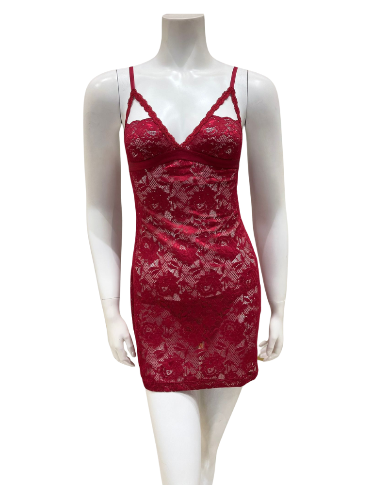 Cosabella NEVER9501 Sindoor Red Naughtie Chemise & G String Set Myselflingerie.com