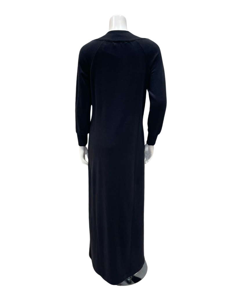 Verdiani 8218 Black Bamboo Cotton Pull On Morning Robe Lounger Myselflingerie.com