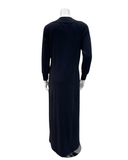 Verdiani 8218 Black Bamboo Cotton Pull On Morning Robe Lounger Myselflingerie.com