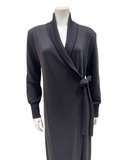 Verdiani 8216 Black Bamboo Cotton Morning Wrap Robe Myselflingerie.com