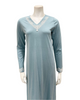 Iora Lingerie 24411 Powder Blue Lace V Neck Cotton Blend Nightshirt Myselflingerie.com
