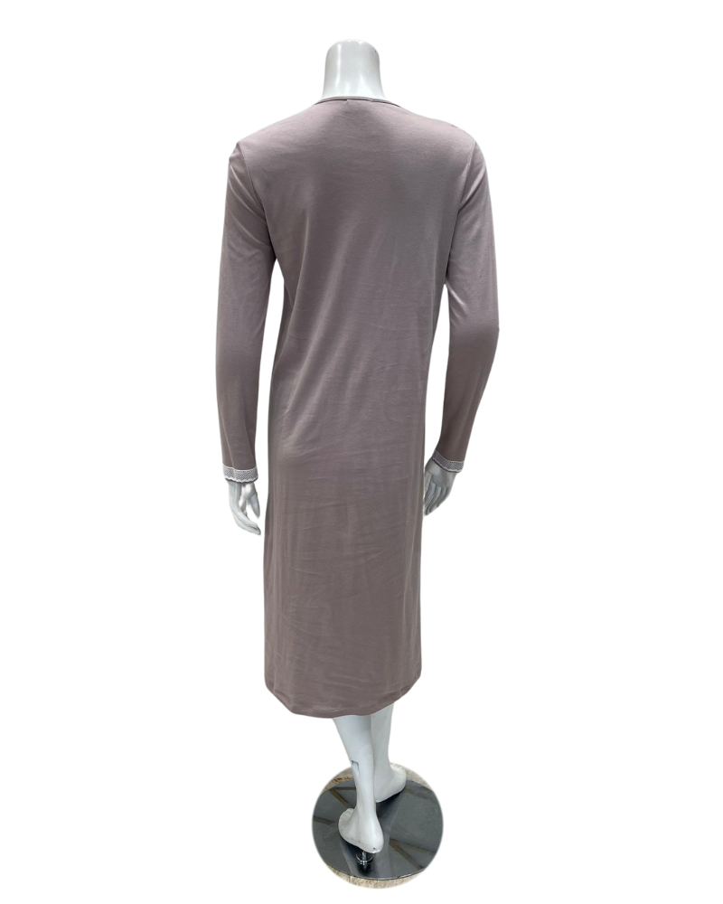 Iora Lingerie 24406 Dusty Rose Shoulder Lace Button Down Cotton Nightshirt Myselflingerie.com