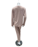 Iora Lingerie 24526 Pale Pink Sherpa Pockets Fleece Lined Pajamas Set Myselflingerie.com