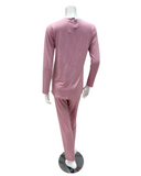 Iora Lingerie 24518 Dusty Rose Lace V Neck Modal Pajamas Set Myselflingerie.com