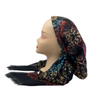 Scarfeena Black Multi Watercolor Print Pre-Tied Bandanna