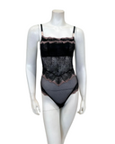 Montelle 9563 Black/Bloom Dolce Vita Bandeau Bodysuit Myselflingerie.com