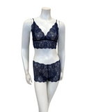 Oh! Zuza M4350 Navy Lace Sheer Bralette & Panty Set Myselflingerie.com