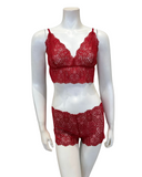 Oh! Zuza M4350 Barlette Red Lace Sheer Bralette & Panty Set Myselflingerie.com