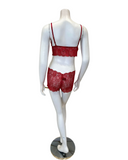 Oh! Zuza M4350 Barlette Red Lace Sheer Bralette & Panty Set Myselflingerie.com