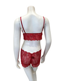 Oh! Zuza M4350 Barlette Red Lace Sheer Bralette & Panty Set Myselflingerie.com