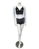 Oh! Zuza M4350 Barlette Black Lace Sheer Bralette & Panty Set Myselflingerie.com