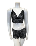 Oh! Zuza M4350 Barlette Black Lace Sheer Bralette & Panty Set Myselflingerie.com