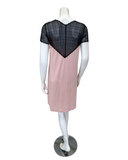 Oh! Zuza 4335 Dusty Pink / Black Sheer Lace Short Sleeve Modal Nightshirt Myselflingerie.com