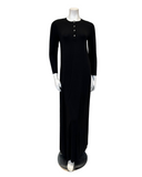 Rojo London Pointelle Black Bamboo Button Down Nightgown & Cardigan Set Myselflingerie.com