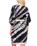 Gottex 25BJ727 Black Bejeweled Flutter Sleeve Kimono Swim Cover Up Myselflingerie.com