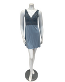 Samantha Chang 2216-8016-IS Iceberg/Harbor Mist Lace Modal Chemise & Robe Set Myselflingerie.com