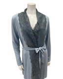 Samantha Chang 2216-8016-IS Iceberg/Harbor Mist Lace Modal Chemise & Robe Set Myselflingerie.com