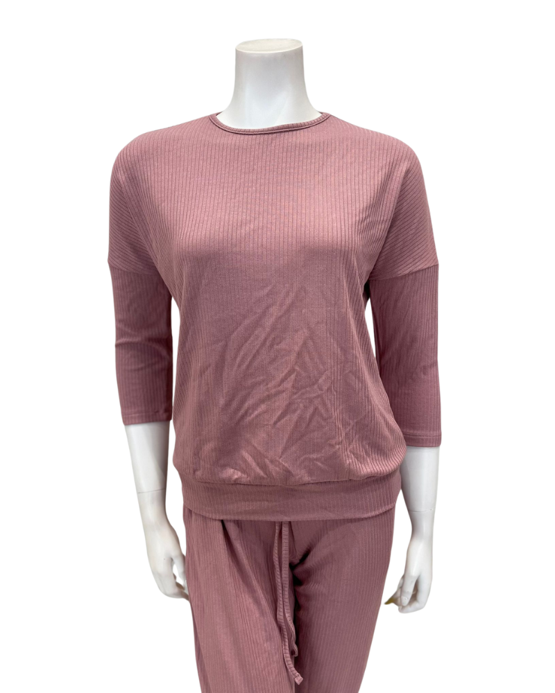 Oh! Zuza OZ214PJM Antique Rose Ribbed Modal Pajamas Set Myselflingerie.com