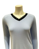 Jackie O'Loungewear L/S-PJS-SKY-S25 Sky Blue Ribbed V Neck Modal Pajamas Set Myselflingerie.com