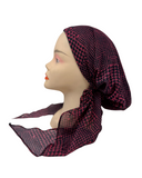 Ahead Black/Pink Houndstooth Mix Classic Fit Pre-Tied Bandanna