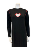 The Star Story 10-871 Heart Trim Black Modal Teen Nightgown Myselflingerie.com