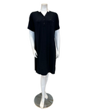 Mon Loungewear CBSSN Black Button Down Short Sleeve Modal Nightshirt Myselflingerie.com