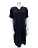 Mon Loungewear CBSSN Black Button Down Short Sleeve Modal Nightshirt Myselflingerie.com