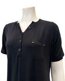 Mon Loungewear CBSSN Black Button Down Short Sleeve Modal Nightshirt Myselflingerie.com