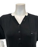 Mon Loungewear CBSSN Black Button Down Short Sleeve Modal Nightshirt Myselflingerie.com