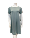 Oh! Zuza 4430 Sage Sheer Lace Short Sleeve Modal Nightshirt Myselflingerie.com