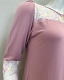 Oh! Zuza B49 Rose Heather Unlined Lace Button Down Modal Nightshirt Myselflingerie.com