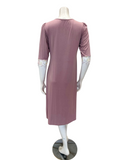 Oh! Zuza B49 Rose Heather Unlined Lace Button Down Modal Nightshirt Myselflingerie.com