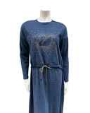 Mega Dreams 357661 Studded Swan Blue Wash Modal Nursing Nightgown Myselflingerie.com