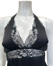 Oh!Zuza 4403 + 4402 Black Lace Halter Neck Chemise & Wrap Set Myselflingerie.com