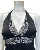 Oh!Zuza 4403 + 4402 Black Lace Halter Neck Chemise & Wrap Set Myselflingerie.com