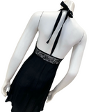 Oh! Zuza Black Lace Halter Neck Chemise & Wrap Set