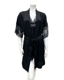 Oh!Zuza 4403 + 4402 Black Lace Halter Neck Chemise & Wrap Set Myselflingerie.com