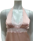 Oh! Zuza 4401 Dusty Pink Lace Halter Neck Cami & Shorts Set Myselflingerie.com