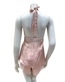 Oh! Zuza 4401 Dusty Pink Lace Halter Neck Cami & Shorts Set Myselflingerie.com