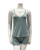 Oh! Zuza 4427 Sage Lace Modal Cami & Shorts Set Myselflingerie.com