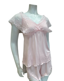 Oh! Zuza 4421 Light Rose Lace Modal Cami & Shorts Set Myselflingerie.com