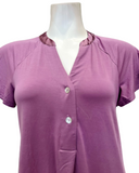 Fleurt 638 Berry Glaze Fluttered Sleeve Modal Nightshirt Myselflingerie.com